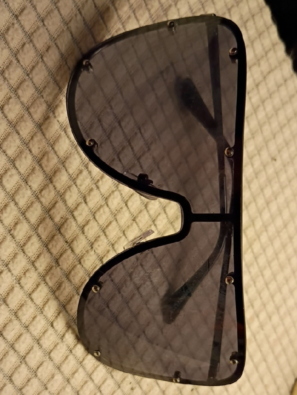 Oversized Shield Sunglasses in Smoke Gray